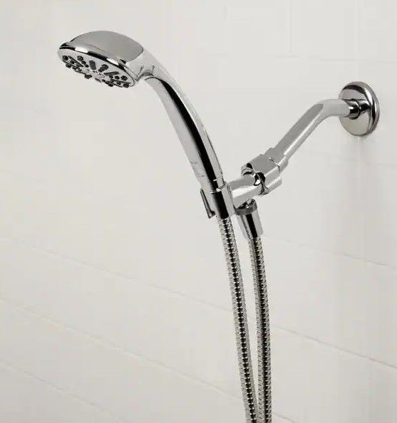 Photo 1 of 1-Spray 3.3 in. Single Wall Mount Handheld Shower Head in Chrome