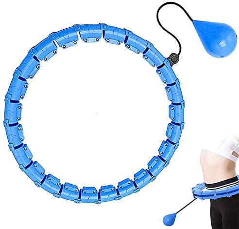 Photo 1 of Lazy Smart Weighted Hoola Hoops Will Not Fall Weight Loss and Body Shaping Exercise Hoops 24 Sections Detachable Adjustable Weight Auto-Spinning Ball for Adults and Children (Blue)