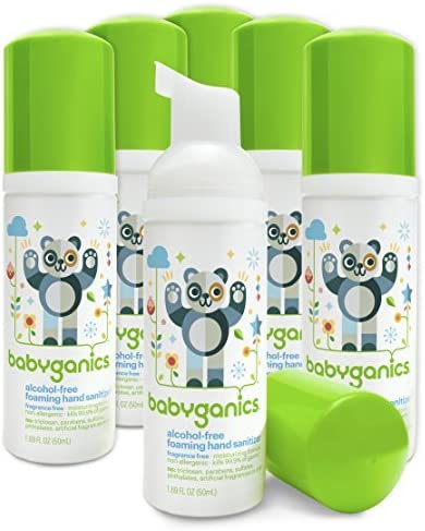 Photo 1 of Babyganics Foaming Pump Hand Sanitizer, Alcohol Free, Travel Size, Fragrance Free, Kills 99.9% of Germs, 1.69oz- (Pack of 6)