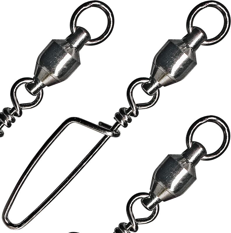 Photo 1 of ***Size XXS, Mini***YOTO Fishing Snap Swivels, High Strength Stainless Steel Fishing Clips with Rolling Barrel Swivel for Saltwater Freshwater Fishing Accessories.