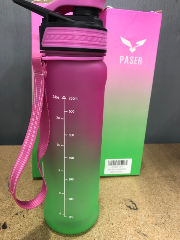 Photo 2 of ***2 pack*** PASER 24/32 oz Motivational Water Bottle with Time to Drink, Removable Straw & Time Marker, Tritan BPA-Free, Flip Lid Fast Flow & Leak Proof Water Jug for School, Office, Fitness, Outdoor Sports…
