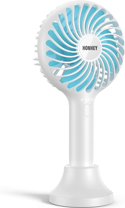 Photo 1 of ***2pack*** HonHey Handheld Fan Portable, Mini Hand Held Fan with USB Rechargeable Battery, 4 Speed Personal Desk Table Fan with Base, 3-10 Hours Operated Small Makeup Eyelash Fan for Women Girls Kids Outdoor