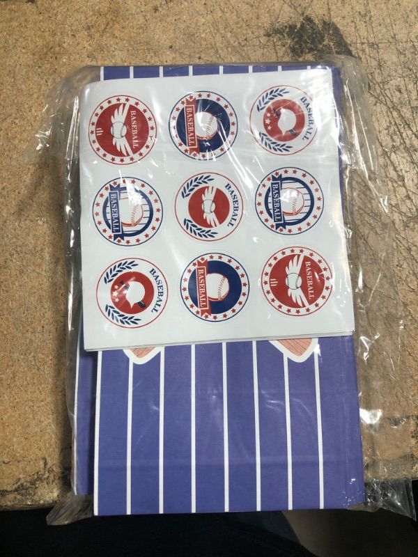 Photo 1 of 24 Pack Baseball Party Goodie Candy Favor Bags with Stickers Baseball Goodie Gift Treat Bags Baseball Themed Birthday Party MLB Game Celebration Supplies
