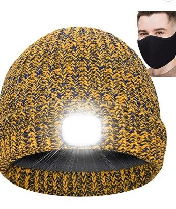 Photo 1 of Beanie Hat with Light LED & Face Cover Gifts for Men Women Teen Girls Novelty Winter Knit Hats Christmas Stocking Stuffers