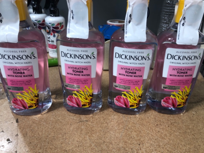 Photo 2 of 4 pack**Dickinson's Enhanced Witch Hazel Hydrating Toner with Rosewater, Alcohol Free, 98% Natural Formula, 16 Fl Oz
