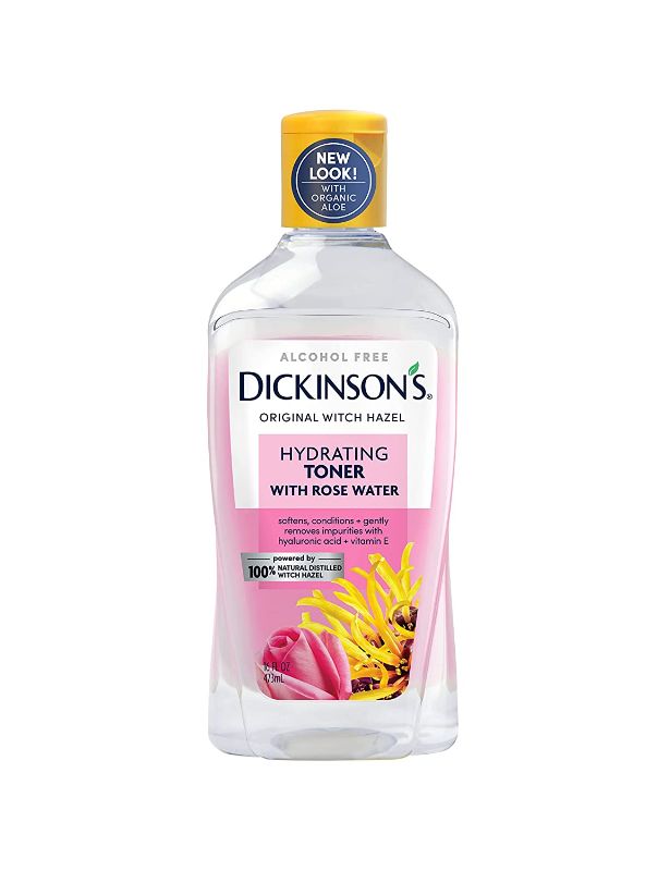 Photo 1 of 4 pack**Dickinson's Enhanced Witch Hazel Hydrating Toner with Rosewater, Alcohol Free, 98% Natural Formula, 16 Fl Oz
