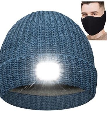 Photo 1 of 4 PACK YogerYou Hat with Light,Gifts for Men Women Teen Boys Girls Dad,Christmas Winter Beanie Hat with Light Led for Camping Hiking
