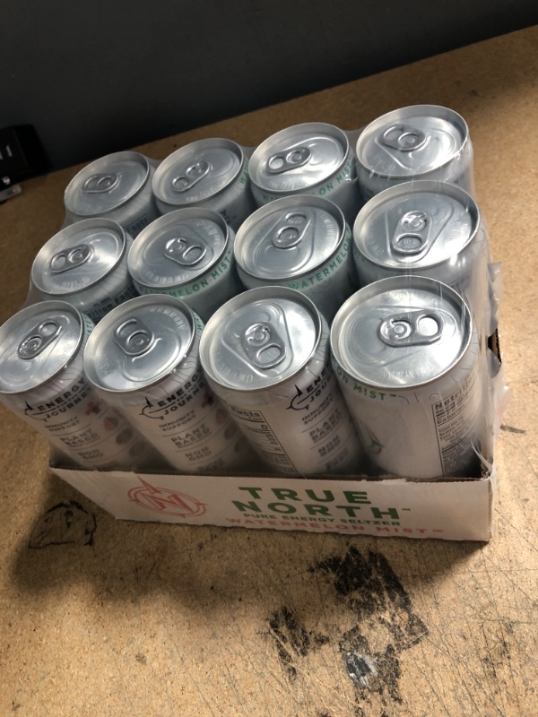 Photo 1 of (bb 05/23) True North Pure Energy Seltzer, Watermelon Mist, 12 Fl Oz, Pack of 12
