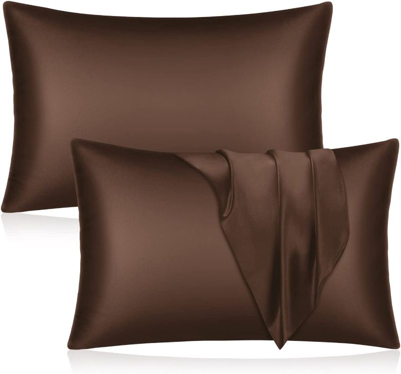 Photo 1 of 2 pack**YUHX Satin Pillowcase for Hair and Skin  Silky Pillow Cases Closure body pillow chocolate 