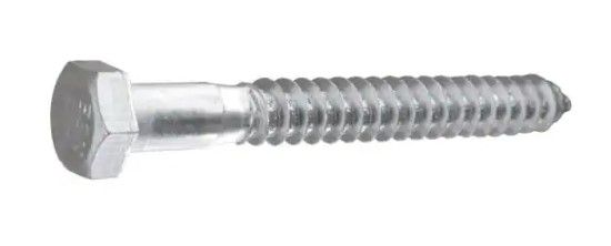 Photo 1 of 1/2 in. x 4-1/2 in. Hex Zinc Plated Lag Screw (25-Pack)
