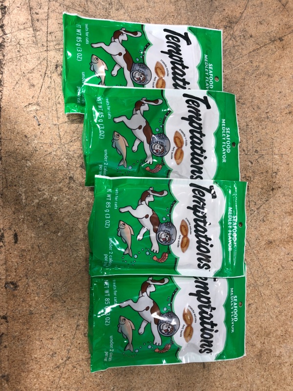 Photo 1 of  ** EXP 091622 **   ** SETS OF 4 **
Temptations Seafood Medley 3 Oz. Cat Treat 798466 Pack of 12 - All
