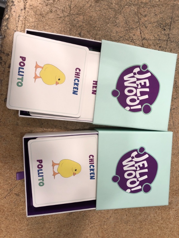 Photo 2 of ** SETS OF 2 **
JELIWOO! Multilingual (English Spanish) Flash Cards for Toddlers 2-4 Years. Thick and Resistant Flash Cards with 20 Farm Animals. Syllabic Method to Learn to Read.
