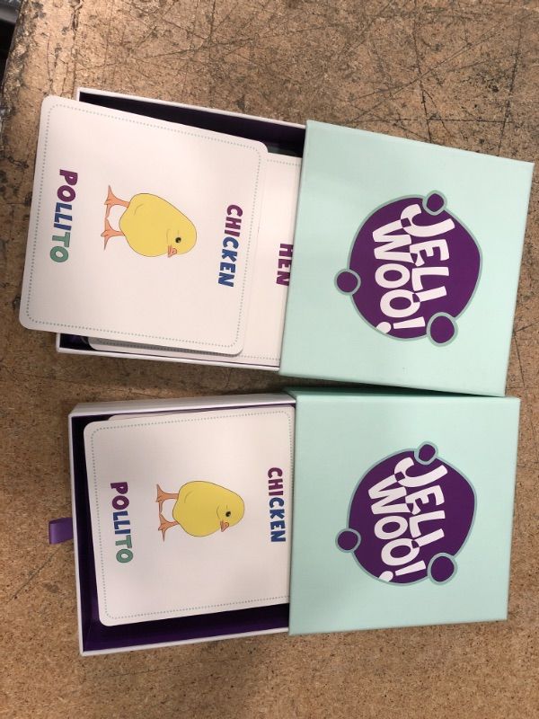 Photo 2 of ** SETS OF 2 **
JELIWOO! Multilingual (English Spanish) Flash Cards for Toddlers 2-4 Years. Thick and Resistant Flash Cards with 20 Farm Animals. Syllabic Method to Learn to Read.