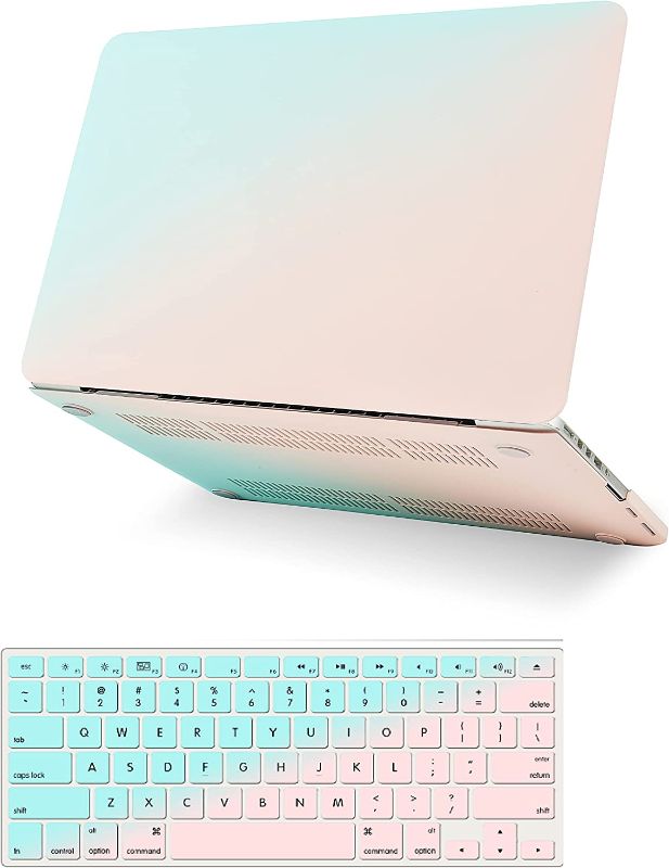 Photo 1 of KECC Compatible with MacBook Air 13 inch Case 2020 2019 2018 Release A1932 Retina Display + Touch ID Protective Plastic Hard Shell + Keyboard Cover (Blue Green)
