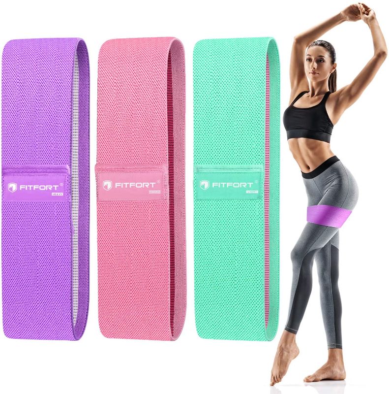 Photo 1 of ** SETS OF 3 **
Resistance Bands for Legs and Butt, Wide Thicken Anti-Slip Elastic Fabric Exercise Bands, Stretch Fitness Bands for Glutes Thighs with Workout Program & Carry Case (3 Pack)
