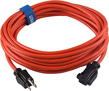 Photo 1 of Clear Power 25 ft Outdoor Extension Cord 16/3 SJTW, 3-Prong Grounded Plug, Orange, Water & Weather Resistant, Flame Retardant, General Purpose Power Cord for Lawn & Garden, DCOC-0116-DC