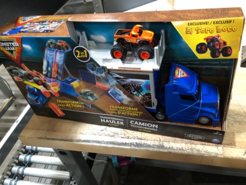 Photo 2 of Monster Jam Official 2-in-1 Transforming Hauler Playset with Exclusive 1:64 Scale El Toro Loco Die-Cast Monster Truck Toy
