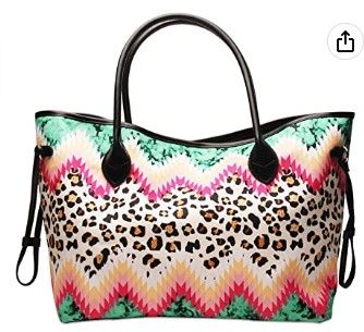 Photo 1 of Oversized Tote Bag for Women - Leopard Print Tote Purses and Handbags Canvas Weekend Bag Casual Shoulder Bags