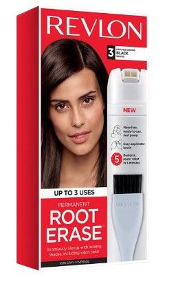 Photo 1 of Bundle of 3 Revlon Root Erase Permanent Hair Color, Touchup Dye, 100% Gray Coverage, 3 Black
