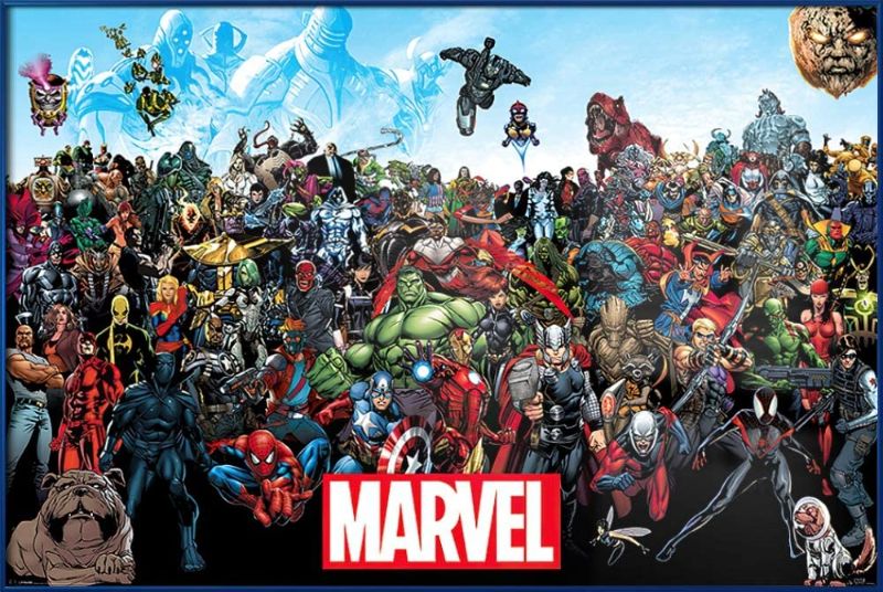 Photo 1 of *frame is broken in the center, see photo**
POSTER STOP ONLINE Marvel Comics Universe - Framed Comic Poster/Print (All Marvel Characters) (Size 36" x 24")
