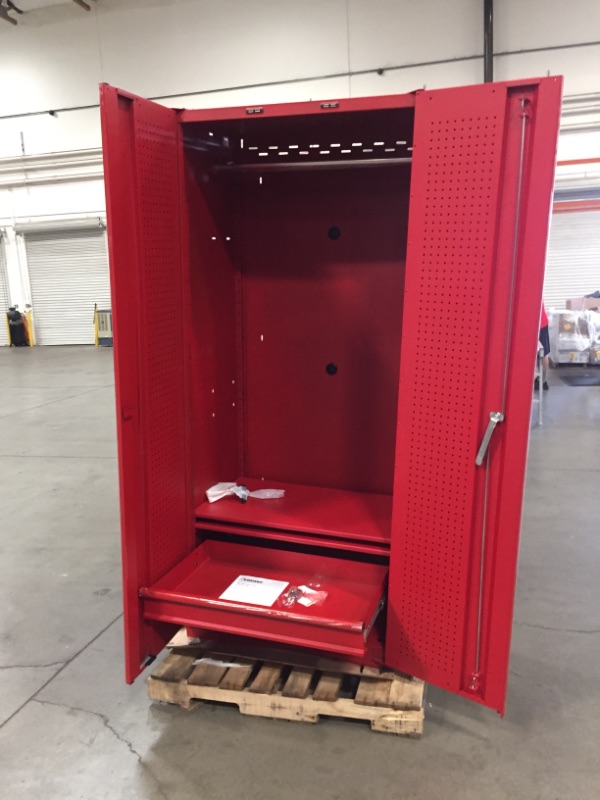Photo 6 of **cabinet has small dents**keys attached to top drawer on right side**
Husky
Heavy Duty Welded 20-Gauge Steel Freestanding Garage Cabinet in Red (36 in. W x 81 in. H x 24 in. D)
