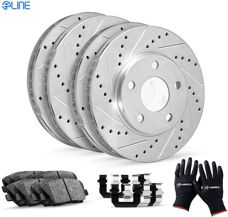 Photo 1 of R1 Concepts Front Rear Brakes and Rotors Kit |Front Rear Brake Pads| Brake Rotors and Pads| Ceramic Brake Pads and Rotors |Hardware Kit|fits 2008-2012 Honda Accord, 2009-2014 Acura TSX
