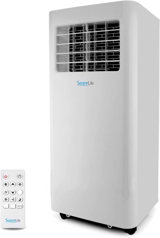 Photo 1 of SereneLife SLPAC805W Portable Air Conditioner - Compact Home A/C Cooling Unit with Built-in Dehumidifier & Fan Modes, Includes Window Mount Kit (8,000 BTU), White
