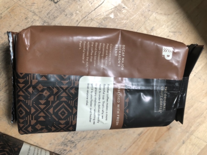 Photo 4 of "NON REFUNDABLE" Bundle of 3 
Peet's Coffee, Dark Roast Decaffeinated Ground Coffee - Decaf Major Dickason's Blend 10.5 Ounce Bag,
Best Use By 07/2022