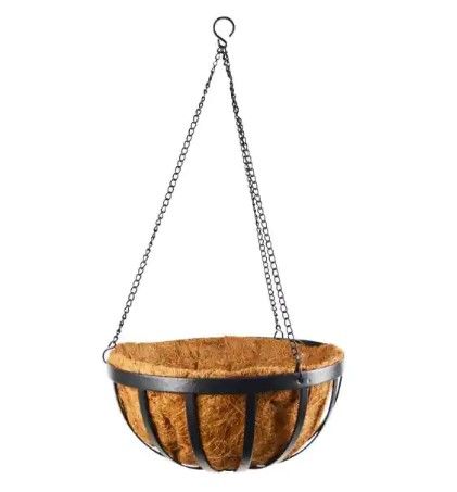 Photo 1 of 2 pack - Arcadia Garden Products
Solstice 14 in. Black Metal Coconut Hanging Basket