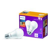 Photo 1 of Philips LED 100-Watt A19 General Purpose Light Bulb Frosted Soft White Warm Glow Dimmable E26 Medium Base (2-Pack)
