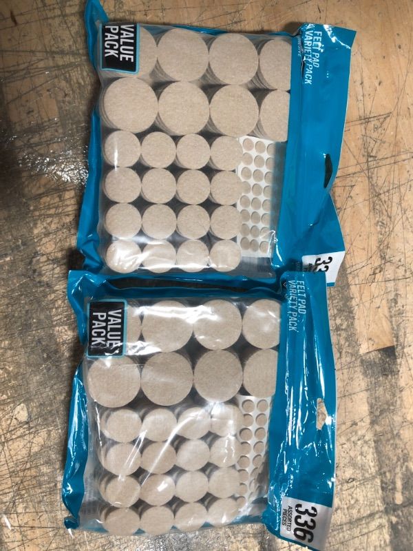 Photo 1 of 2-pack ***Everbilt Assorted Self-Adhesive Round Furniture Sliders, Felt Pads for Hard Floors and Surface Bumpers Value Pack (336-Piece)