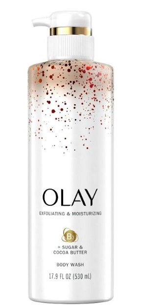 Photo 1 of (X4) BOTTLE OF Olay Exfoliating & Moisturizing Body Wash with Sugar, Cocoa Butter and Vitamin B3 - 17.9 fl oz 