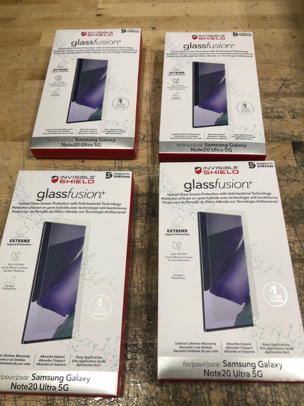 Photo 2 of (X4) ZAGG Samsung Galaxy Note 20 Ultra 5G Glass Fusion Screen Protector
