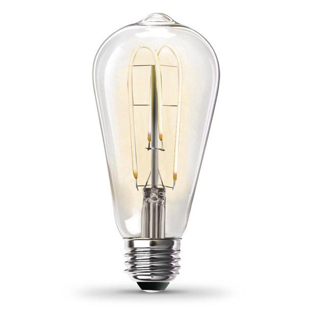 Photo 1 of 40-Watt Equivalent ST19 DImmable M Shape Filament Clear Glass Vintage Edison LED Light Bulb, Warm White
