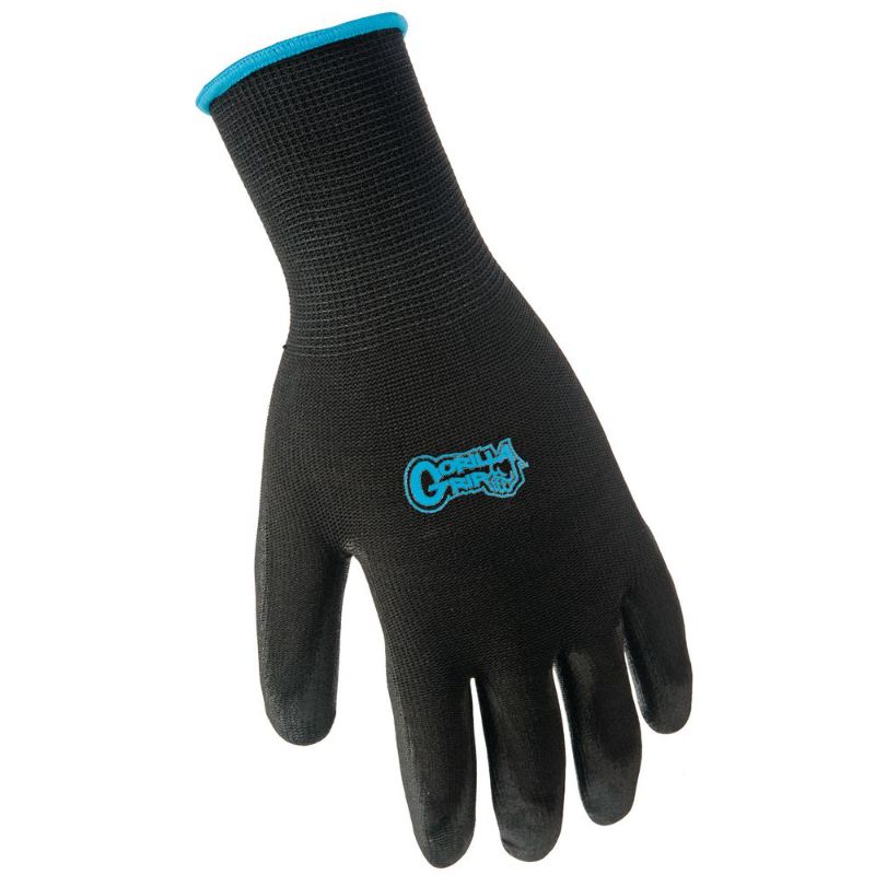 Photo 1 of GORILLA GRIP Large Gloves (3-Pack), Black
