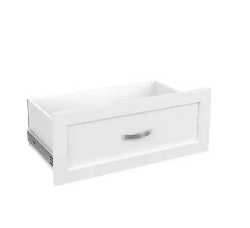Photo 1 of  Closet Maid Style+ 10 in. x 25 in. White Shaker Drawer Kit for 25 in. W Style