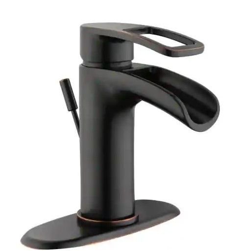 Photo 1 of 
Glacier Bay
Kiso Single Hole Single-Handle Low-Arc Bathroom Faucet in Bronze