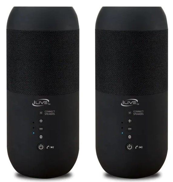 Photo 1 of iLive
Indoor Outdoor IPX6 Waterproof Bluetooth Wireless Speakers with Removable Stakes in Black (Set of 2)