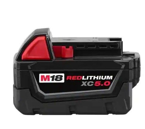 Photo 1 of 
Milwaukee
M18 18-Volt 5.0 Ah Lithium-Ion XC Extended Capacity Battery Pack
