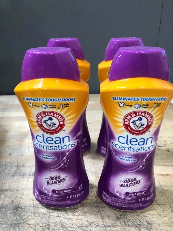 Photo 1 of 4- Pack Arm & Hammer Clean Scentsations in-Wash Scent Booster W/ Odor Blaster - 37.8oz