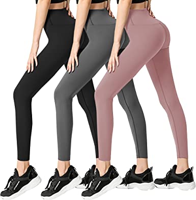 Photo 1 of FULLSOFT 3 Pack Leggings for Women Non See Through-Workout High Waisted Tummy Control Black Tights Yoga Pants Large -x-large
