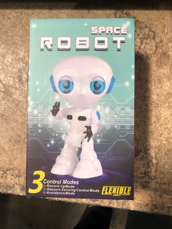 Photo 2 of [2022 New] Smart Robots Toy for Kids, with Talking Recording and Gesture Sensing Mini Robot Travel Toys for Stocking Stuffers Birthday Gift, Present for 3-9 Years Old Kids Boys Girls (White)
