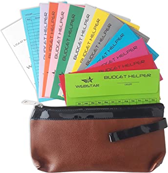 Photo 1 of TWO PACK: Webstar Cash Envelopes Budget System - Budget Helper 12 Pack Multi Colors with Wallet, Can Be Used As Bills Coupon Receipt Planner Organizer
