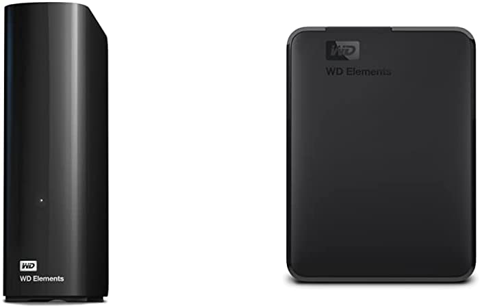 Photo 1 of WD 8TB Elements Desktop Hard Drive HDD, USB 3.0 & 5TB Elements Portable External Hard Drive HDD, USB 3.0, Compatible with PC, Mac, PS4 & Xbox - WDBU6Y0050BBK-WESN
