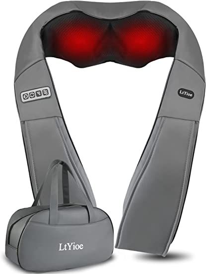 Photo 1 of LtYioe Shiatsu Back Shoulder & Neck Massager with Heat 3D Simulated Hand Kneading, 16 Bi-Directional Rotation Nodes & 3 Adjustable Speed for Leg Low Back Foot Muscle Pain Relief - Home/Office/Car
