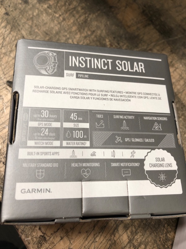 Photo 3 of Garmin Instinct Solar Surf, Rugged Outdoor Smartwatch with Solar Charging Capabilities, Tide Data and Dedicated Surfing Activity, Pipeline