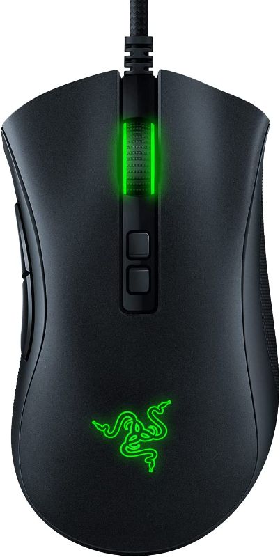 Photo 1 of Razer DeathAdder V2 Gaming Mouse: 20K DPI Optical Sensor - Fastest Gaming Mouse Switch - Chroma RGB Lighting - 8 Programmable Buttons - Rubberized Side Grips - Classic Black