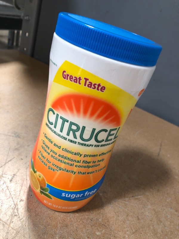 Photo 2 of *BEST BY 02/26* 
Citrucel Sugar Free Methylcellulose Fiber Therapy Powder, Orange, 16.9 Oz
