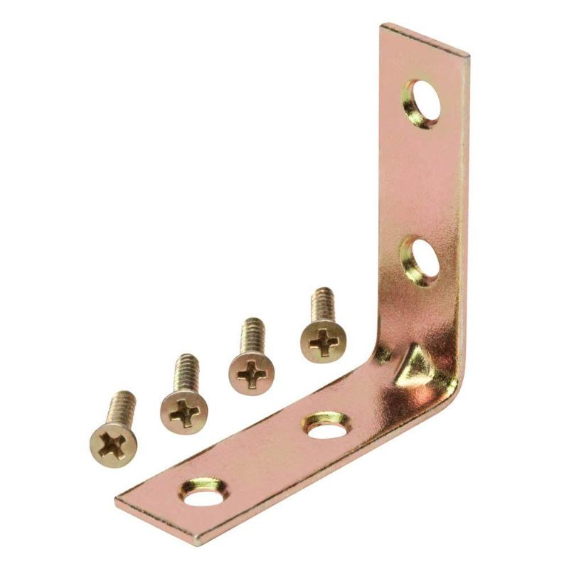 Photo 1 of 1-1/2 in. Satin Brass Corner Brace (4-Pack) 10 COUNT
