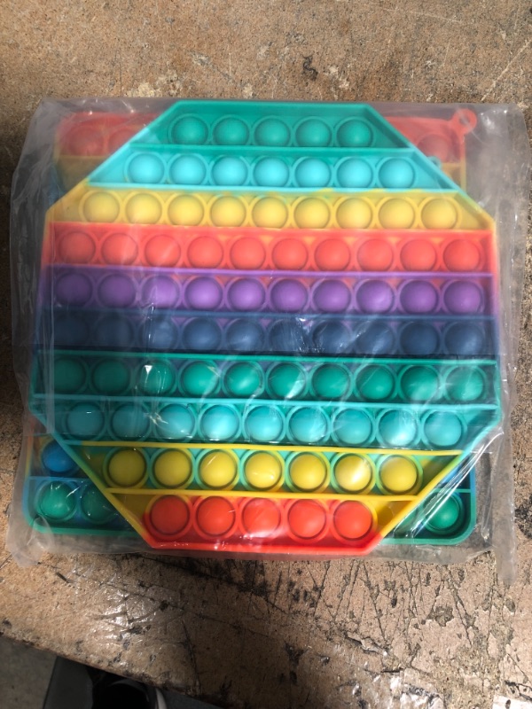 Photo 2 of 2 Packs Jumbo Toy for Kids Adult, Giant Huge Large Mega Big Press Pop Poppop Poop Popper Po it Sensory Austim Anxiety ADHD Stress Relie Game Square Octagon Tie dye Rainbow
